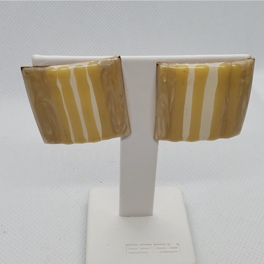 Vintage Yellow & Cream Earrings